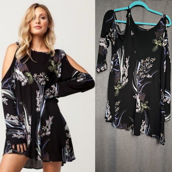 Free People Clear Skies Shift Dress Black Small Preloved - Picture 1 of 5